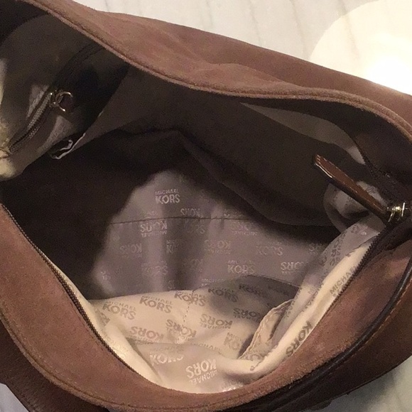 Michael Kors MK Hudson Downtown Suede Leather Large Shoulder Bag - Picture 8 of 8